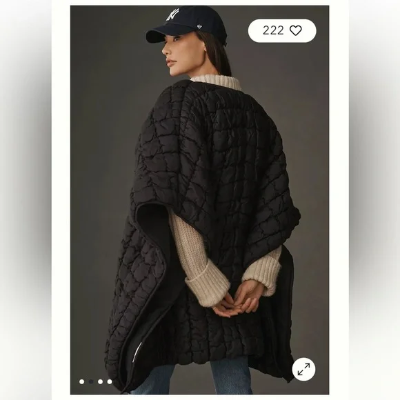 Anthropologie Oversized Puffer Kimono in Black One Size